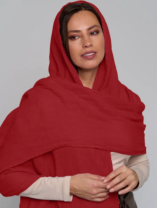 K13581 Палантин 90/180 хлопок КРАСНЫЙ