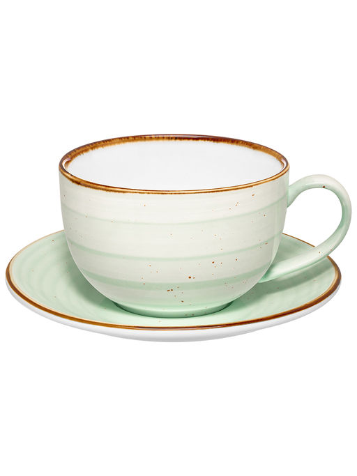 Чайная пара 4 пр 350 мл 14*10,5*7 см "Кантри Крафт", светло-зеленый, фарфор