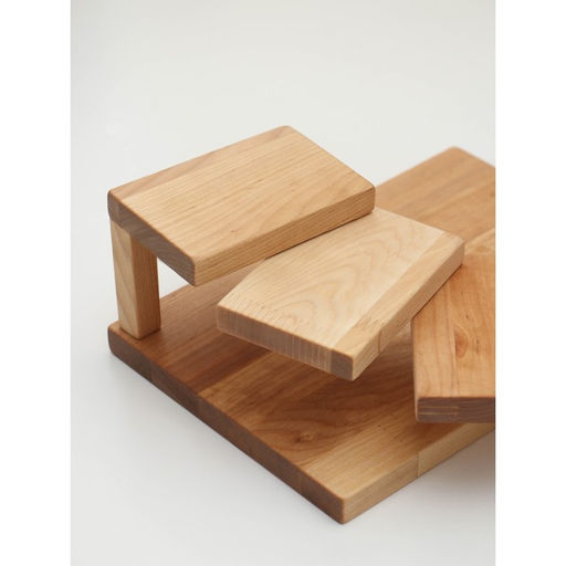 Доска для подачи с подиумами Adelica, 28×19.5×11 см, 5 ступеней, пропитана маслом, дерево берёза