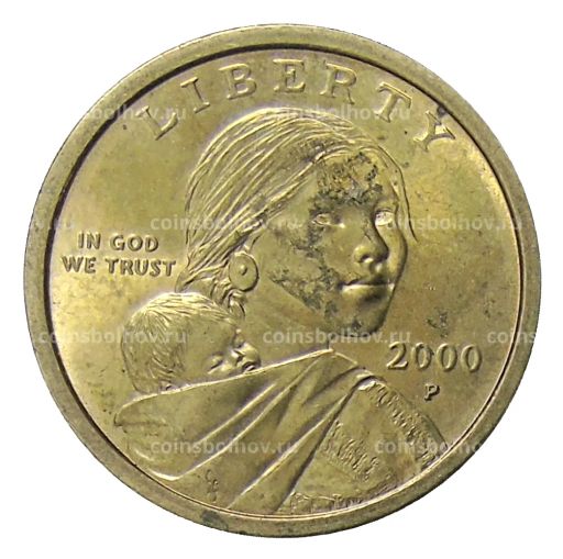Монета 1 доллар 2000 года P США Сакагавея Парящий Орел