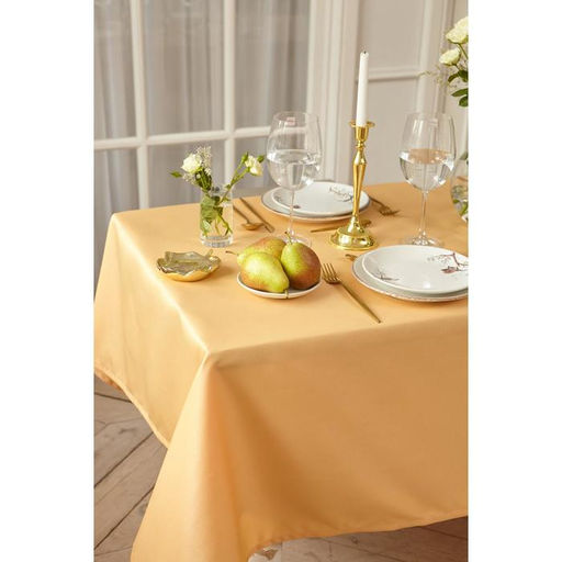 Скатерть Этель Cozy 150*250 +/-3см, цв.бежевый, пл. 192 г/м2, хл с ВГМО  фото 5