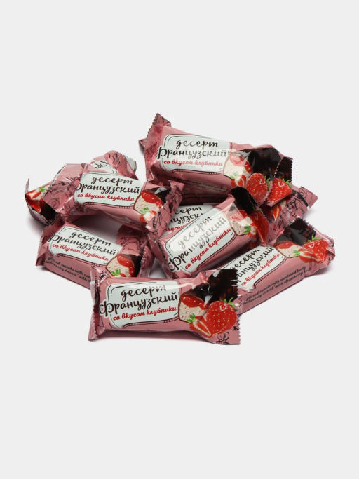 Французский десерт (О505) вкус Клубника глазир конф вес 500 г (Невский кондитер)