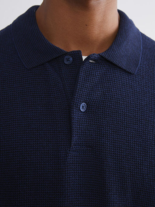 Polo Yaka Uzun Kollu Erkek Sweatshirt