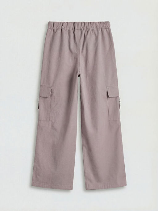 Loose Fit K?z ?ocuk Gabardin Kargo Pantolon