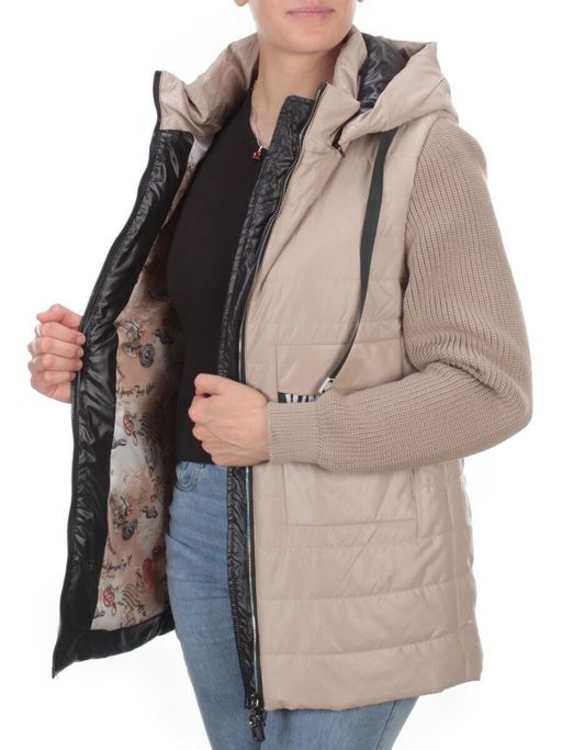 8255 BEIGE Куртка демисезонная женская BAOFANI (100 гр. синтепон) - Фабричный китай фото 9