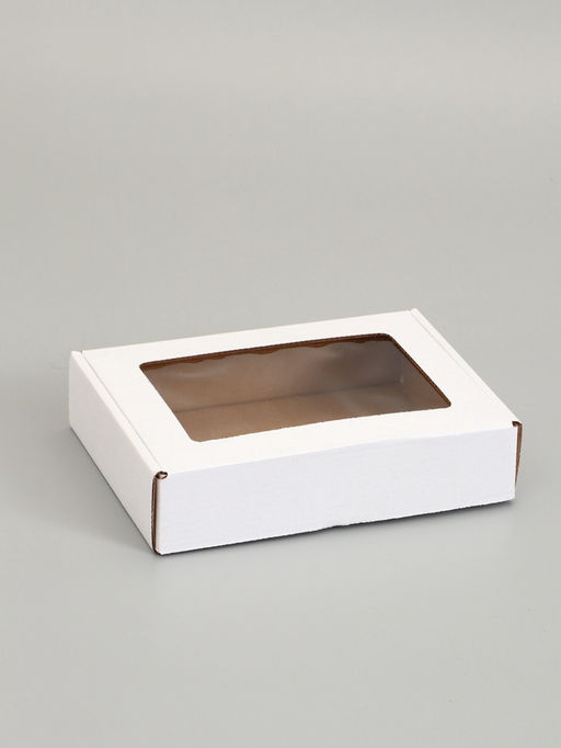 Цена за 2 шт. Коробка самосборная, белая с окном, 21 х 15 х 5 см