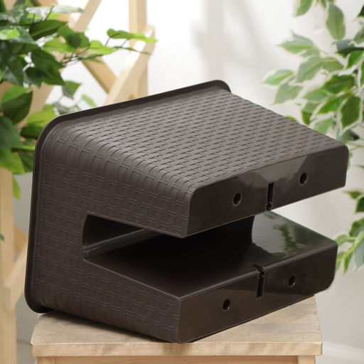 Ящик балконный «Ротанг», 12 л, 39×27×23 см, пластиковый, на перила, тёмно-коричневый