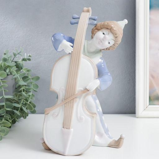 Фигурка керамика «Клоун с контрабасом», цветной, 27×12.5×15 см