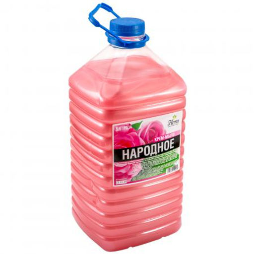 Мыло жидкое 5л НАРОДНОЕ КРЕМ (ПЭТ) Роза - Flora фото 2