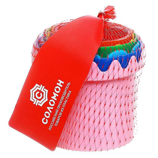 Пирамидка детская, стаканчики для песка, пластик, цвета МИКС