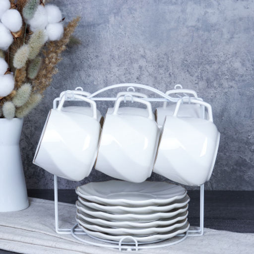 Чайный набор 12 предметов 220 мл витая форма / GH03-12M 220 /уп 8/ Костяной - Галеонтрейд фото 2