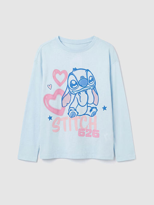 Stitch Bask?l? K?z ?ocuk Pijama Tak?m
