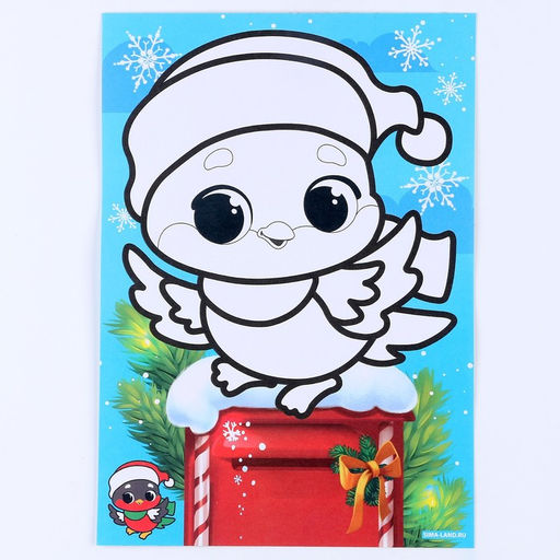 Сияющая фреска на новый год «Снегирь»‎, 21 х 29,7 см, набор для творчества