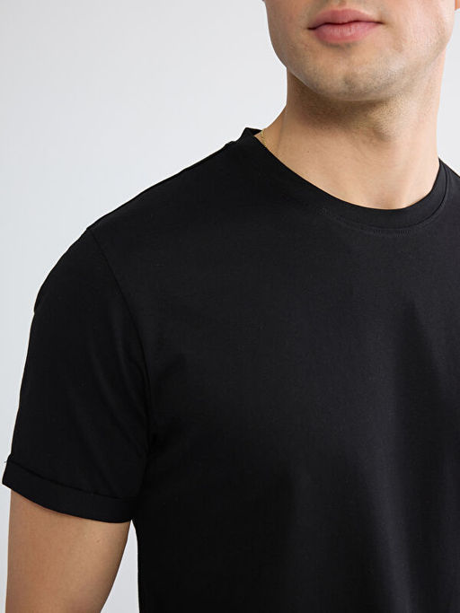 Slim Fit Bisiklet Yaka Erkek Ti??rt