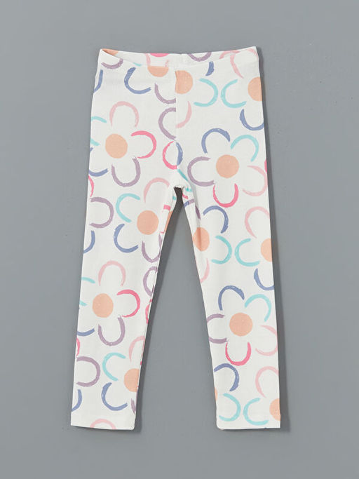 Bisiklet Yaka ?i?ekli K?z ?ocuk Sweatshirt ve Tayt 2li - Waikiki фото 3