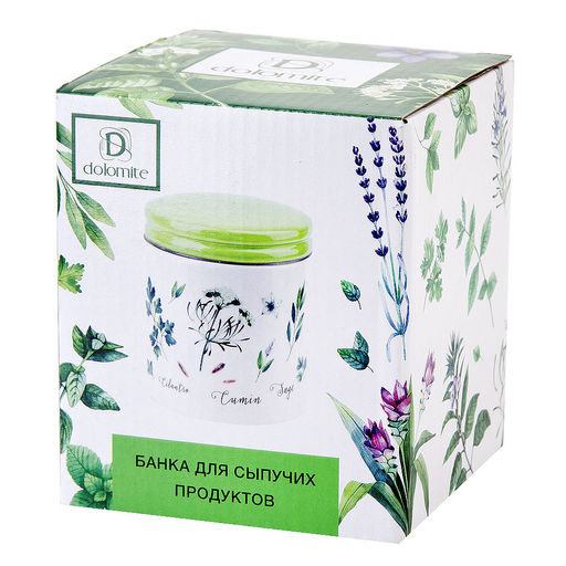 Банка для сыпучих продуктов Душистые травы 10*10*12,5см. v=480мл. (керамика) (подарочная упаковка) - Dolomite фото 2