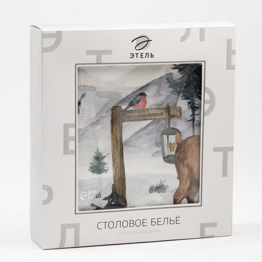 Скатерть новогодняя Этель Forest animals, скатерть 150?220 3 см с ГМВО, 100% хлопок, саржа 190 г/м?