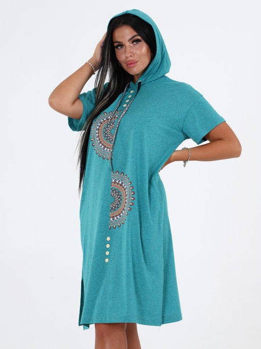 Т-5105 ТУНИКА ЖЕНСКАЯ (Бирюзовый меланж) - А-дина фото 5