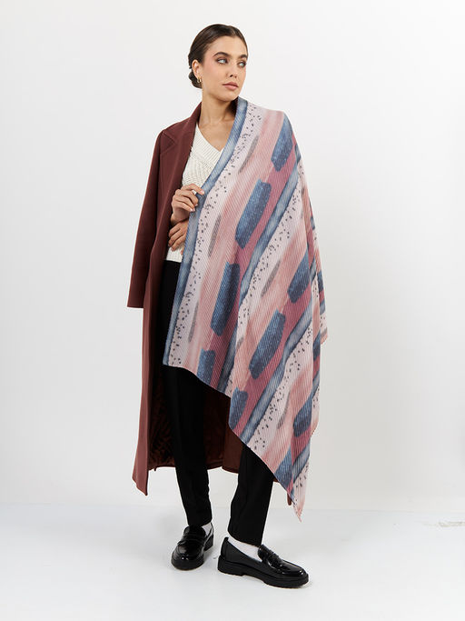 Большой, мягкий, тонкий и очень нежный двусторонний палантин с рисунком - Tantino фото 2