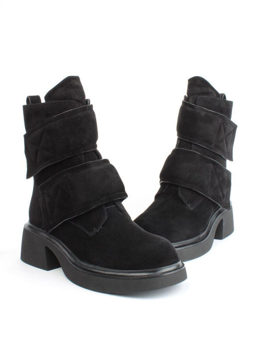 04-M3-HSM711 BLACK Ботинки зимние женские (натуральная замша, натуральный мех) - Фабричный китай фото 12