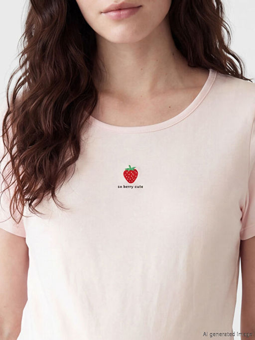 Bisiklet Yaka ?ilek Bask?l? Hamile ?ortlu Pijama Tak?m?