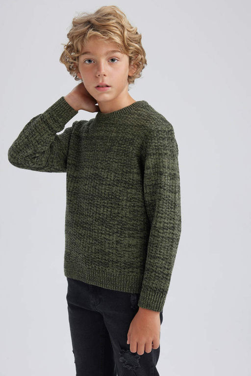Свитер с круглым вырезом для мальчика - Defacto фото 3