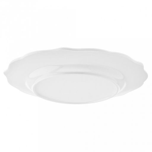 Тарелка мелкая фарфоровая "Анталия" д196мм h20мм, белый, рельефный декор, волнистый край (Китай)