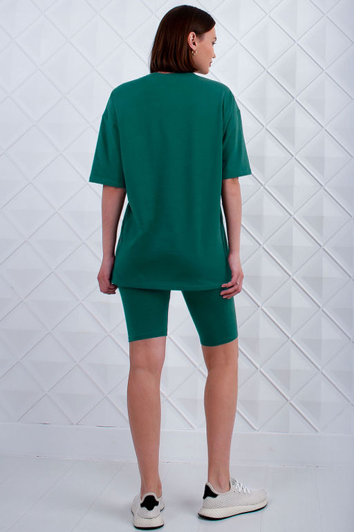 Арт. 5731 Костюм с велосипедками 42-50 (5 шт) Цвет:верх- изумруд, низ- изумруд - Калинка фото 3