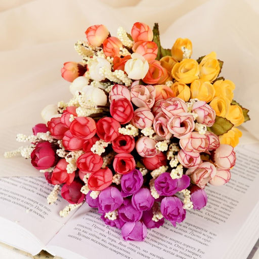 Цена за 2 шт. Букет искусственный Розочка мини, 23 см, МИКС - Simaland фото 3