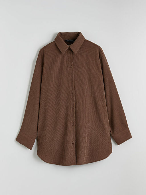 Kad?n Fitilli Kadife G?mlek Tunik