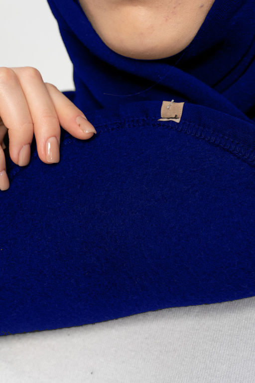 Капор Футер 3-ех нитка начес  синий - Solo mio фото 3