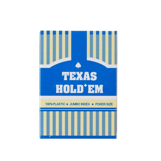 Карты игральные пластиковые Texas Hold'em, колода 54 шт., 8.8×6.3 см, синие