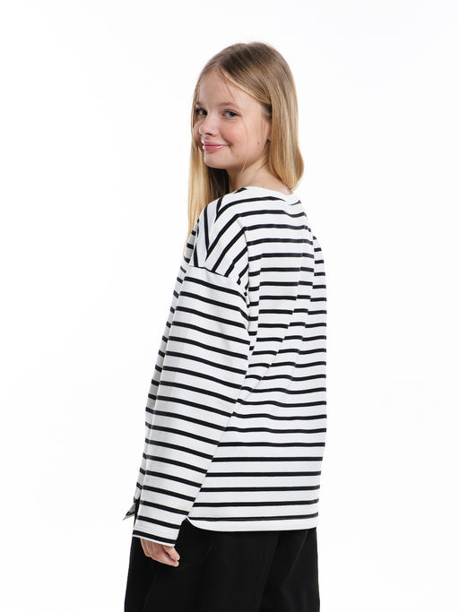 Лонгслив в полоску для девочки 22-7689 полоска - Mini maxi фото 15