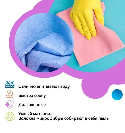 Салфетка кухонная вискозная 30*38, 5 шт (13313)