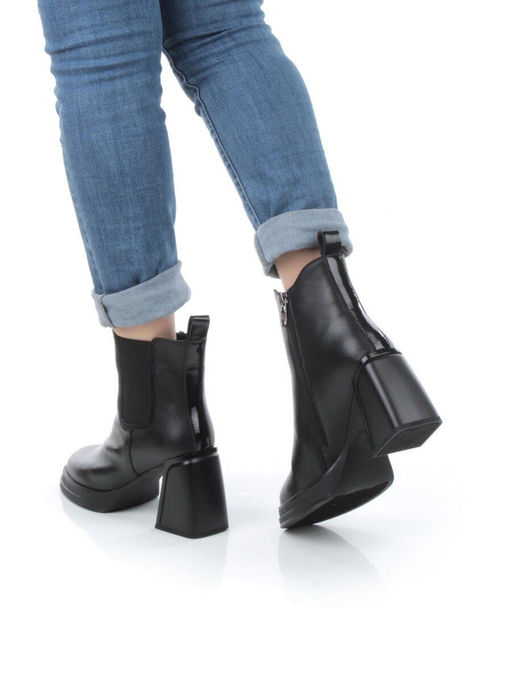 04-M3-836 BLACK Ботильоны зимние женские (натуральная кожа, натуральный мех) - Фабричный китай фото 16