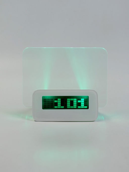 Часы - будильник электронные «Послание», с маркером, подсветка зелёного цвета, белый