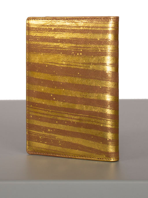 LACCOMA обложка для паспорта LA-3777-коричневый-золото натуральная кожа  фото 2