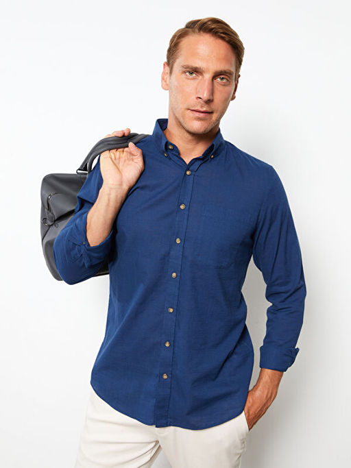 Regular Fit Uzun Kollu Poplin Erkek G?mlek