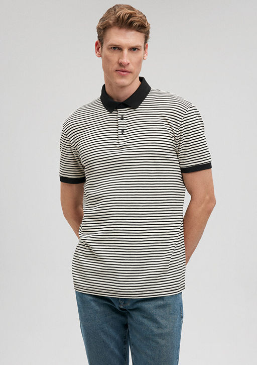 Siyah Polo Tisort - Mavi фото 2