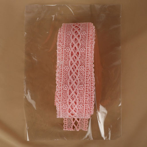 Кружево гипюровое, 40 мм, 11±1 м, нежно-розовое