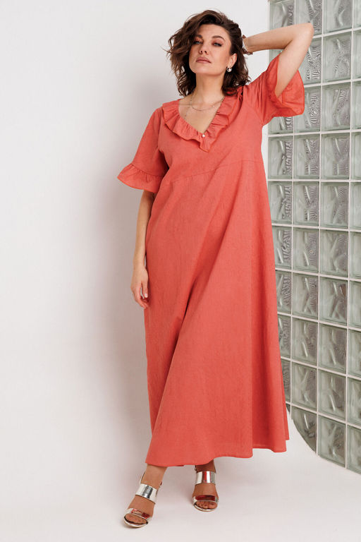 Платье BegiModa 1066 коралл  фото 2