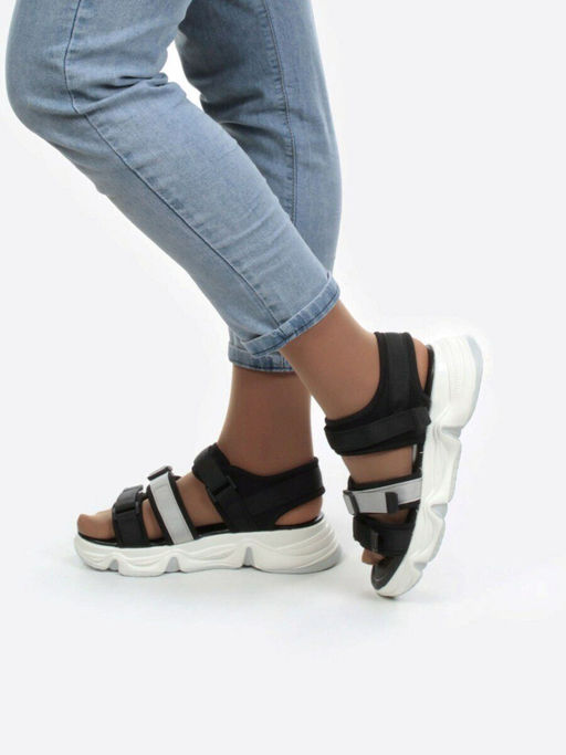 08-PED76-1 BLACK Босоножки (текстиль, стелька натуральная кожа) - Фабричный китай фото 4