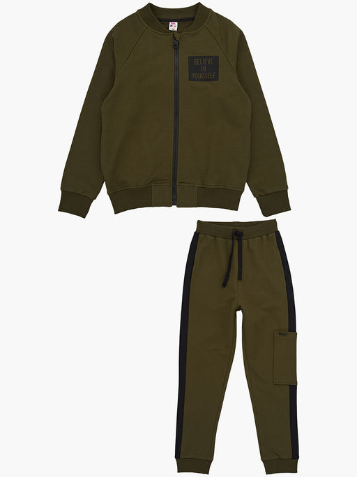 Спортивный костюм для девочки на молнии UD 7728 зелен-хаки - Mini maxi фото 20