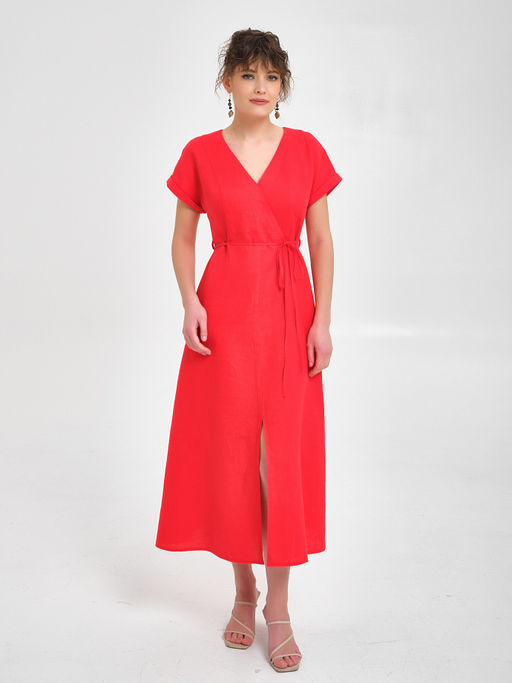 Платье льняное с запахом - Marchello marchellini фото 3