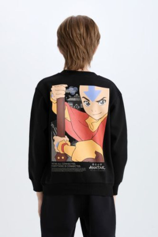 Erkek Cocuk Avatar the Last Airbender Bisiklet Yaka Ici Yumusak Tuylu Sweatshirt