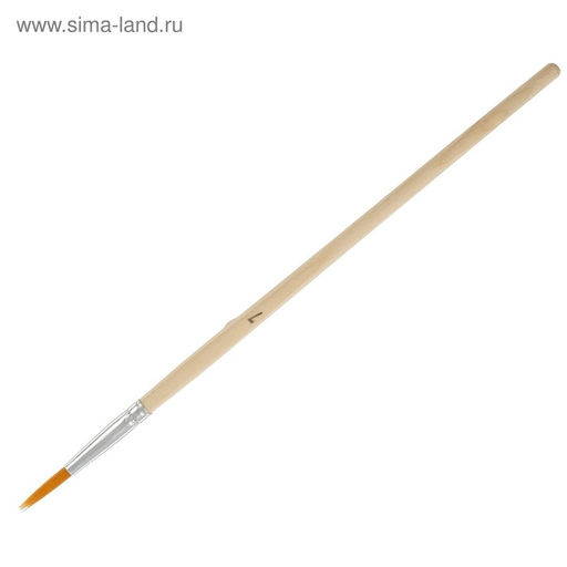 Кисти для рисования, синтетика, 10 штук: № 1, 2, 3, 4, 5, 6, 7, 8, 9, 10, круглые, деревянная ручка, международный размер