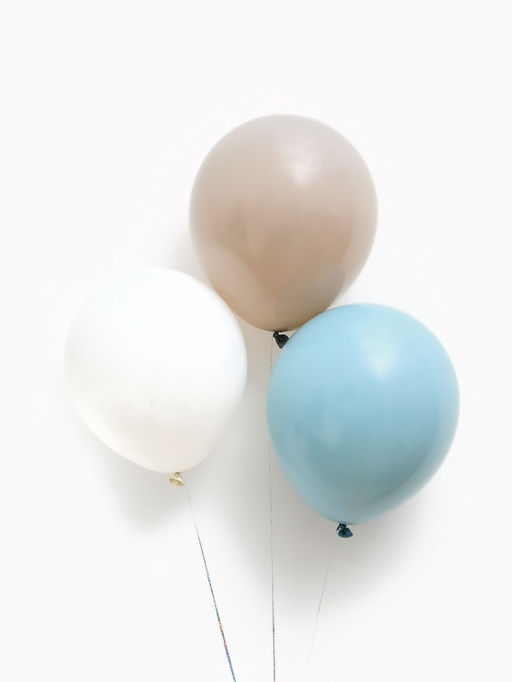 Воздушные шары латексные 12", цвет серо-голубой микс, набор 30 штук