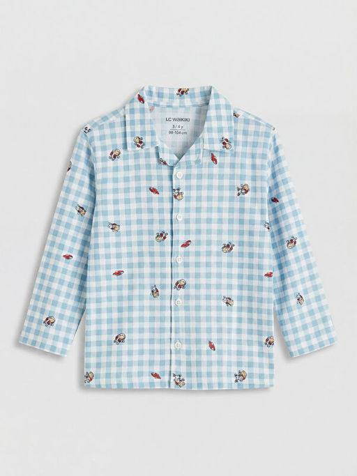 G?mlek Yaka Erkek ?ocuk Pijama Tak?m?