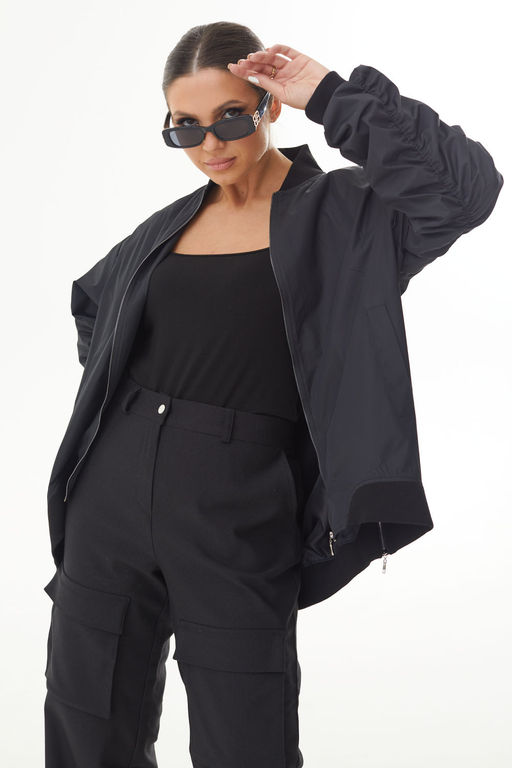 Бомбер AURA 7028-176 черный  фото 3