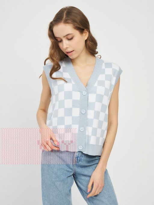 Жилет женский 5221-1740. 1267/798 туманная роса/белый